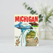 Michigan State Vintage Postkarte (Stehend Vorderseite)