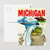Michigan State Vintage Postkarte (Vorne/Hinten)