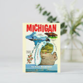 Michigan State Vintage Postkarte (Stehend Vorderseite)