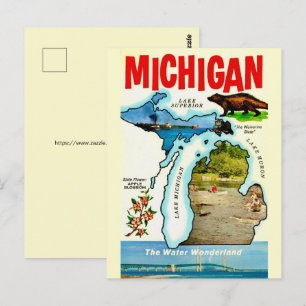 Michigan State Vintage Postkarte
