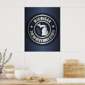 "Michigan Steel" Plakate & Prints (blau) (Küche)