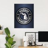 "Michigan Steel" Plakate & Prints (blau) (Heimbüro)