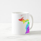 Michigan Stolz : Regenbogenherzen Kaffeetasse (VorderseiteRechts)