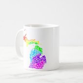 Michigan Stolz : Regenbogenherzen Kaffeetasse (Vorderseite Links)