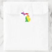 michigan stolz. runder aufkleber (Tasche)
