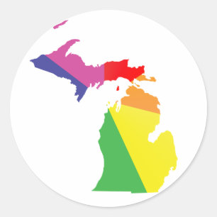 michigan stolz. runder aufkleber
