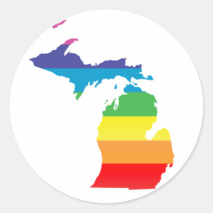 michigan stolz. runder aufkleber
