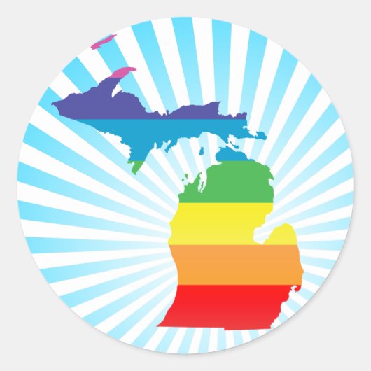 michigan stolz. runder aufkleber (Vorderseite)