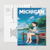 Michigan Summer Fishing Adventure Postkarte (Vorne/Hinten)