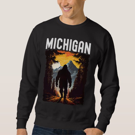 Michigan Sunset retro 70s vintage hiking camping Sweatshirt (Vorderseite)