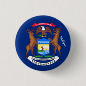 Michigan-Taste, patriotische Michigan-Flag-Mode Button (Vorderseite)