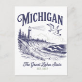 Michigan The Great Lakes Staat Est. 1837 Postkarte (Vorderseite)