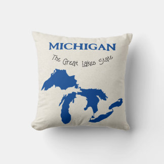 Michigan "The Great Lakes Staat" Throw Kissen