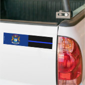 Michigan Thin Blue Line Flag Autoaufkleber (Auf Lkw)