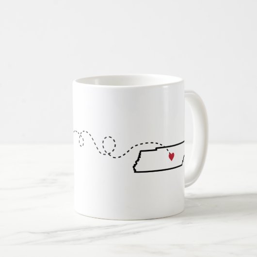 Michigan to Tennessee - Heart2Heart Coffee Mug Kaffeetasse (VorderseiteRechts)