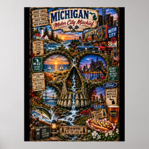 Michigan-Totenkopf-Kunstprint State of Mind Poster