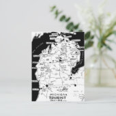 Michigan Touristenkarte Postkarte (Stehend Vorderseite)