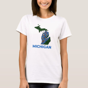 Michigan-Umriss-Tattoo-Stil  T-Shirt