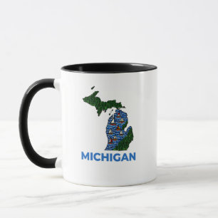 Michigan-Umriss-Tattoo-Stil  Tasse
