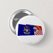 Michigan- und Detroit-Flaggen Button (Vorne & Hinten)
