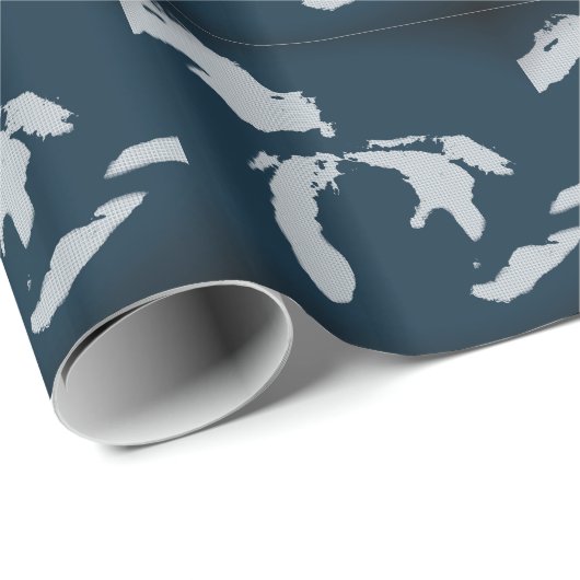 Michigan und die Großen Seen Geschenkpapier (Rolleneckpunkt)