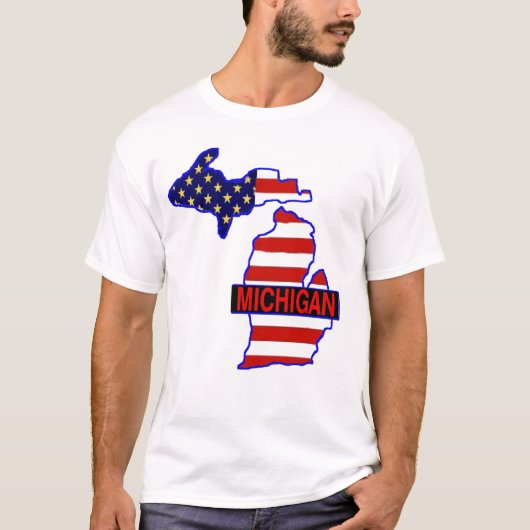Michigan und Flagge T-Shirt (Vorderseite)