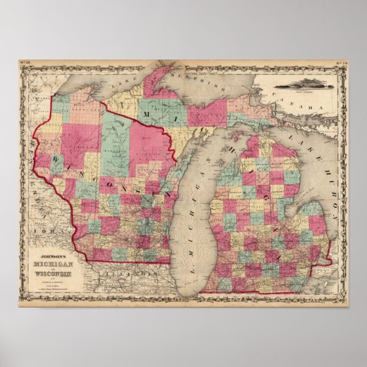 Michigan und Wisconsin Poster (Vorne)