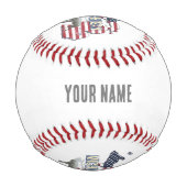 Michigan United Staaten Retro Staat Map Vintag USA Baseball (Vorderseite)