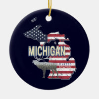 Michigan United Staaten Retro Staat Map Vintag USA