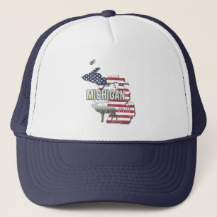 Michigan United Staaten Retro Staat Map Vintag USA Truckerkappe