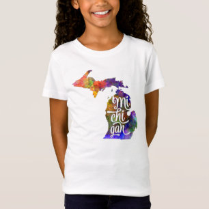 Michigan US State im Watercolor text cut out T-Shirt