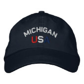 Michigan USA bestickt Navy Blue Hat Bestickte Baseballkappe (Vorderseite)