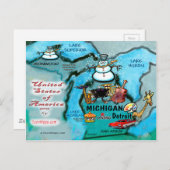 Michigan USA Card Postkarte (Vorne/Hinten)