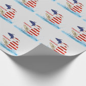 Michigan USA Flag mit Fisch Geschenkpapier (Ecke)