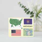 Michigan, USA Postkarte (Stehend Vorderseite)