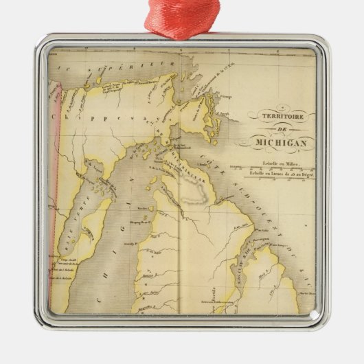 Michigan-USA Silbernes Ornament (Vorne)