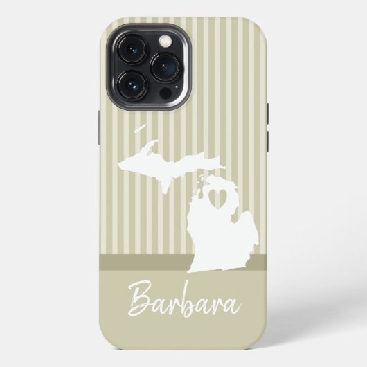 Michigan USA Staat Map Individuelle Name iPhone Hülle (Rückseite)