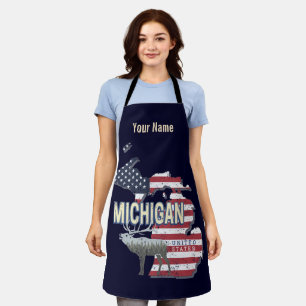Michigan Vereinigte Staaten Retro-Staatskarte Vint Schürze