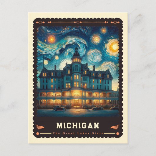 Michigan | Vincent Van Gogh Inspiriert Postkarte (Vorderseite)
