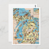 Michigan Vintag Funny Map Postkarte (Vorne/Hinten)