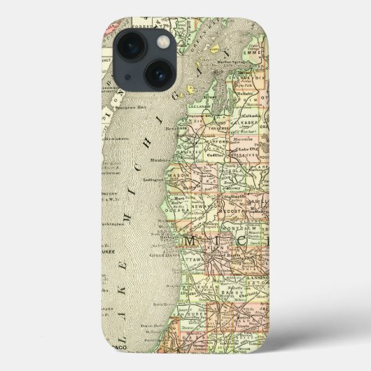 Michigan Vintag Map Case-Mate iPhone Hülle (Rückseite)