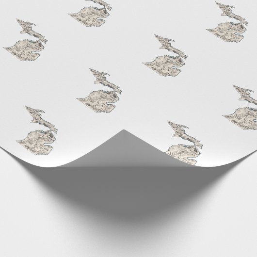 Michigan Vintag Picture Map Geschenkpapier (Ecke)