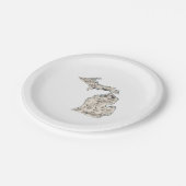 Michigan Vintag Picture Map Paper Party Teller (Schrägansicht)