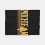 Michigan Vintage Baum State Pride Camping Wandern  Fleecedecke (Vorderseite (Horizontal))