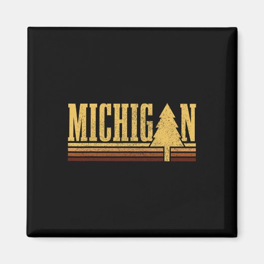 Michigan Vintage Baum State Pride Camping Wandern Magnet (Vorne)