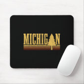 Michigan Vintage Baum State Pride Camping Wandern Mousepad (Mit Mouse)