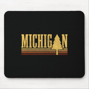 Michigan Vintage Baum State Pride Camping Wandern Mousepad