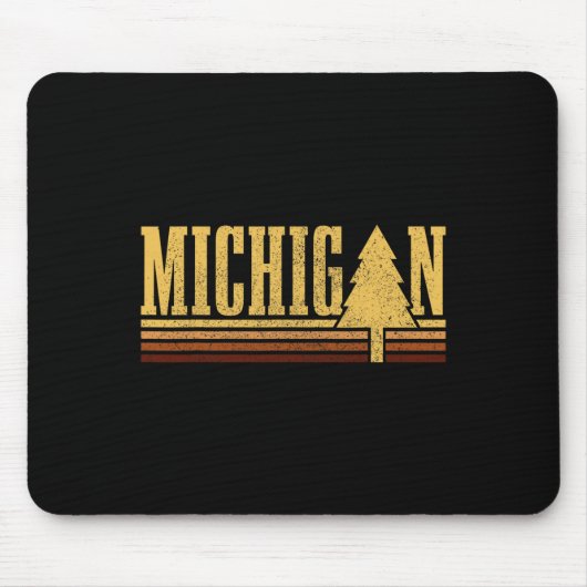 Michigan Vintage Baum State Pride Camping Wandern Mousepad (Vorne)