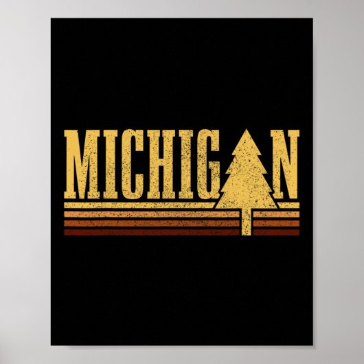 Michigan Vintage Baum State Pride Camping Wandern  Poster (Vorne)