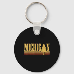 Michigan Vintage Baum State Pride Camping Wandern Schlüsselanhänger